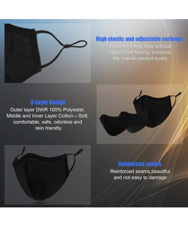 Comfso 5-Pack XL 3-Layer Face Masks for Big Face Women/Men, Adjustable Ear Loops, Reusable & Washable, Dust Proof - Extra Large Size - Buy Online on GoSupps.com