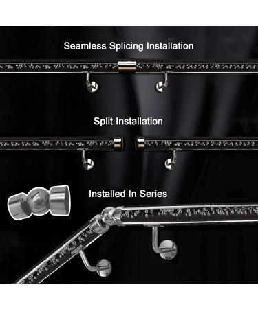 Acrylic Stair Railing Handrail Clear Bubble Pipe Outdoor Indoor Hand Rails/Round Wall Support Grab Bars for Staircase Stainless Steel Kit (Color : Gold Fittings Size : 1.5ft/0.4 Silver Fittings 8.5ft/2.6m - Buy Online on GoSupps.com