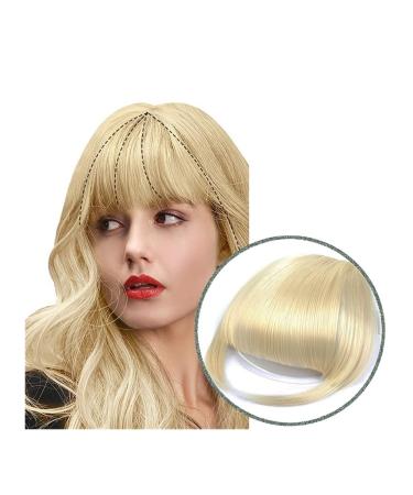Bangs Clip in Bangs Fashion False Bangs Neat Fringe Hairpiece Thick Blunt Bangs Clip in Hair Extensions Synthetic Fake Bang Hair Piece Hair Accessories for Women Curved Bangs for Daily Wear (Color 613 thick bang