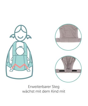 Fillikid Baby Carrier Natural - Cotton & Nettle Fiber Multi-Functional Belly & Back Carrier for Babies 3.5 kg+ Gray - Buy Online on GoSupps.com