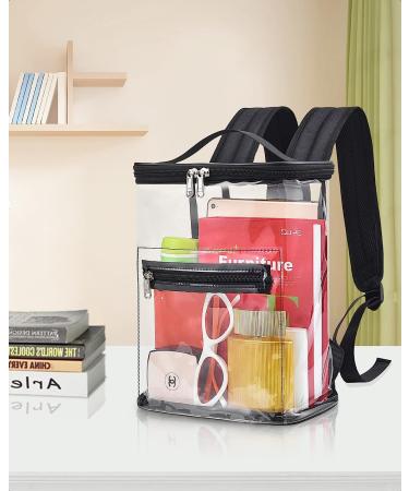 Girls' Heavy Duty Clear Backpack 12x12x6 - Stadium Approved Clear Lunch Bag with Adjustable Shoulder Strap - Buy Online on GoSupps.com