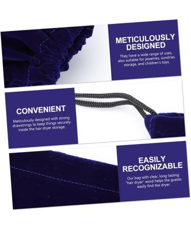 Healeved 2pcs Storage Bag Hair Dryer Storage Carrying Travel Jewelry Bag Celofane Bags Mini Flocking Cloth - Buy Online on GoSupps.com