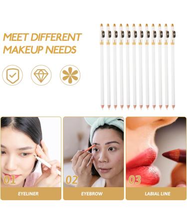 DECHOUS Lot de 12 Crayons Sourcils Blancs pour Femmes Taille-Crayon Int gr Bois Naturel Crayon Eyeliner et Lip Liner Maquillage Pr cis Longue Tenue Usage Quotidien et - Buy Online on GoSupps.com