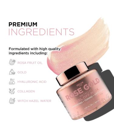 AZURE Rose Gold Metallic Peel Off Face Mask - 150mL | Reduces Wrinkles, Fine Lines, Acne Scars | Removes Blackheads, Dirt & Oil | Repairs Uneven Skin Tone - Buy Online on GoSupps.com