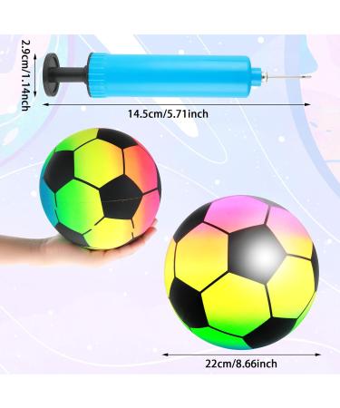 Buy 2-Pack PVC Rainbow Footballs & Inflatable Beach Balls for Kids & Adults - Perfect for Outdoor Fun & Water Play - Buy Online on GoSupps.com