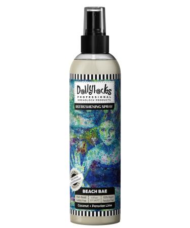 Dollylocks Dreadlock Refreshening Spray for Locs - Beach Bae Coconut Lime - Residue-free and Sulfate-free Loc and Scalp Refreshing Spray for Dreadlocks 8oz