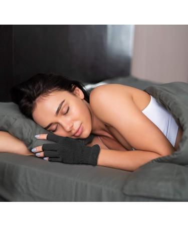 MIG4U 3 Pairs Fingerless Moisturizing Gloves | Half Finger Beauty Glove for SPA, Eczema, Dry Hands | Summer Sun UV Protection | L/XL, Black - Buy Online on GoSupps.com