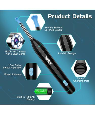 Buy Ear Wax Removal Kit with Camera - 1920HD Ear Cleaner Tool for iOS & Android | Built-in WiFi 6 Ear Pickers - Black - Buy Online on GoSupps.com