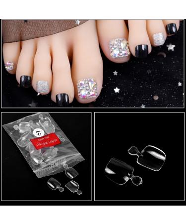 500 Pieces Artificial Toe Nails - 10 Sizes Natural Acrylic Toenails Set | Nail Art Fake Toenail Tips for Perfect Pedicure - Buy Online on GoSupps.com