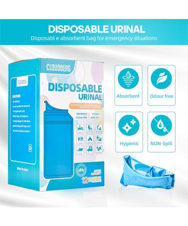 Cloudburg 12 Pack 800ML Resealable Pee Bags for Men - Portable Urinal Bags for Travel, Camping, and Emergencies - Buy Online on GoSupps.com