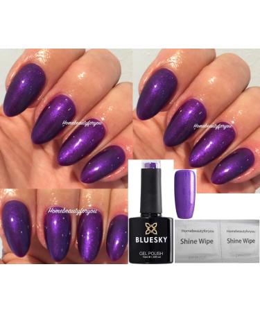 Bluesky GEL NAIL POLISH PURPLE GRAPE GUM PURPLE SHIMMER GRAPEVINE 80551 Nail Gel Polish UV LED Soak Off 10ml