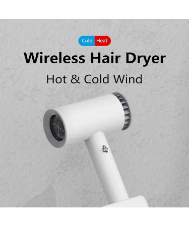 Cordless Hairdryer 350W Rechargeable Wireless Hair Dryer with Hot Air & Cold Air Blow Dryer for Indoor & Outdoor White - Buy Online on GoSupps.com