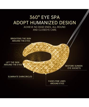 Vseen 24K Gold Hydrogel Eye Masks - 20 Pairs for Puffy Bags, Dark Circles, Wrinkles & Crow's Feet. Improve Elasticity & Fix Eye Fatigue - Buy Online on GoSupps.com