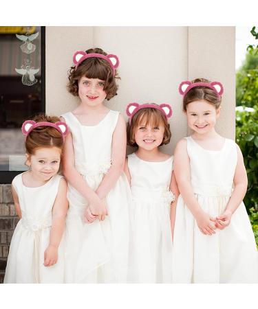 Wittocs Rose Red Bear Ears Headband for Women and Girls - Cute Fashion Plush Ear Headwear for Makeup and Face Washing - Perfect for New Year, Christmas, Valentine's Day - Buy Online on GoSupps.com