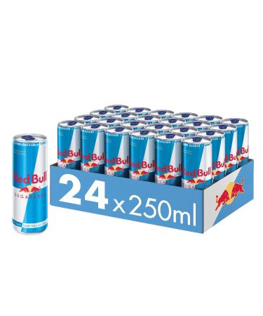 Red Bull Energy Drink Sugarfree - 24 Palette can - drinks without sugar and low -calorie disposable (24 x 250 ml) |250 ml (24 Pack)