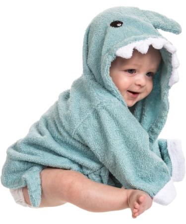 Lexikind Hooded Towel Baby - Soft Shark Blue Terry Bathrobe & Hooded Bath Towel for Infants | Ideal International Shipping - Buy Online on GoSupps.com