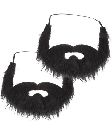 Totority 4 pcs fake beard prom decor halloween props short beard makeup party supplies Toy elder artificial Blackx3pcs 21X15X0.1CMx3pcs - Buy Online on GoSupps.com