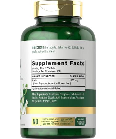 Carlyle Rutin 500mg Supplement | 250 Caplets | Vegetarian, Non-GMO, Gluten Free - Buy Online on GoSupps.com