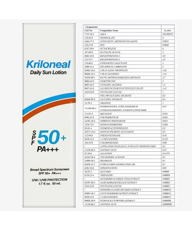 Kriloneal Face Sunscreen Lotion SPF 50 - Broad Spectrum Facial Sunscreen for Sensitive Skin - Non-Greasy, Moisturizing Formula - Daily Use SPF Protection (1.7 fl oz) - Buy Online on GoSupps.com