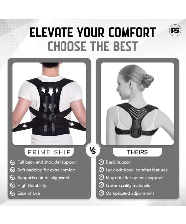 Back Brace Posture Corrector | Adjustable & Breathable for Men & Women | Pain Relief & Improved Lumbar Support (X-Large - Buy Online on GoSupps.com