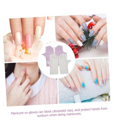 Amosfun 2 Pairs Pink Gloves Fingerless Gloves Nail Uv Gloves Gel Nail Lamp Uv Gloves Uv Gloves for Gel Nail Lamp Uv Protection Gloves for Nail Uv Nail Gloves Thin Section Accessories Nylon - Buy Online on GoSupps.com