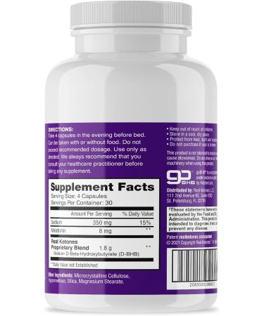 Real Ketones PM Night Time - Exogenous Keto BHB Pills with Melatonin - 2,000mg D-BHB - 30 Servings - Bed Time Ketosis & Sleep Support - Men & Women - Pack of 2 - Buy Online on GoSupps.com