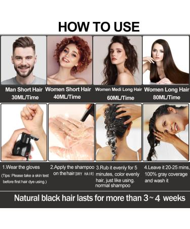 Hair Dye Shampoo Natural Hair Dye Shampoo for White Hair Hair Dye Shampoo Instant Hair Dye Shampoo Hair Color Shampoo Hair Dye (Black 500 ml) - Buy Online on GoSupps.com