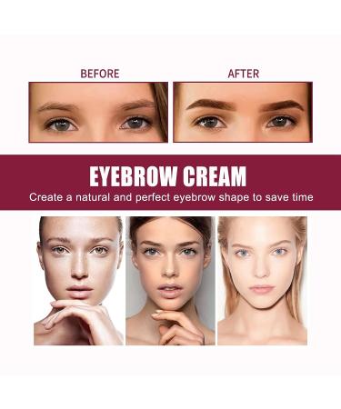 4D Hair Stroke Brow Stamp Brush Set with Mini Eyebrow Cream - Dark Brown - Buy Online on GoSupps.com