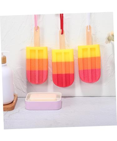 Healeved 3 Pcs Bath Sponge Set - Ice Cream Exfoliating Shower Sponge for Kids & Newborns - High Density Body Sponge with Handle for Back Cleansing - Buy Online on GoSupps.com