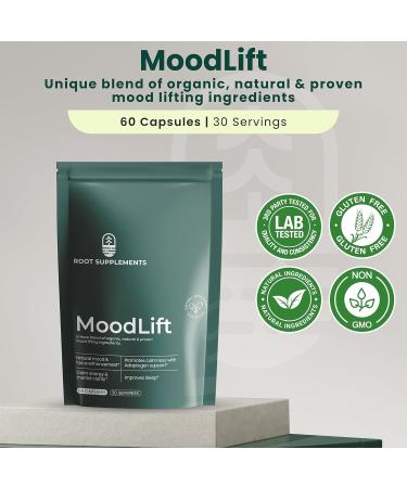 MoodLift Natural Mood Support Supplement - Dopamine & Adaptogen Blend with Mucuna Pruriens Shatavari Rhodiola Rosea & Matcha - Promotes Emotional Balance Focus & Stress Relief - 60 Capsules - Buy Online on GoSupps.com