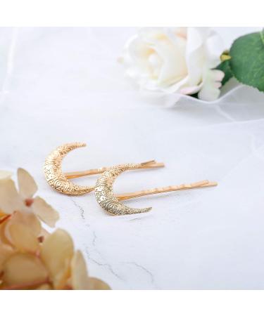 Tgirls Fashion Crescent Moon Hair Clips - Gold Hair Accessories for Women and Girls - Buy Online on GoSupps.com