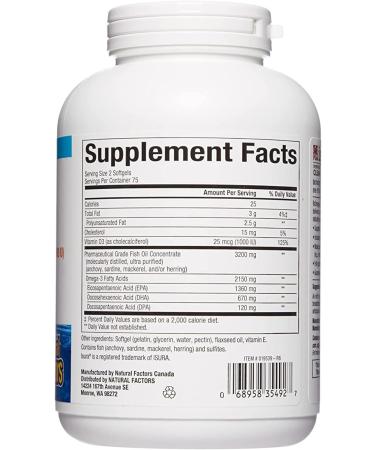 Ultra Strength RxOmega-3 Fish Oil with Vitamin D3 - 2150 mg Omega-3, No Fishy Aftertaste, 150 Count - Buy Online on GoSupps.com