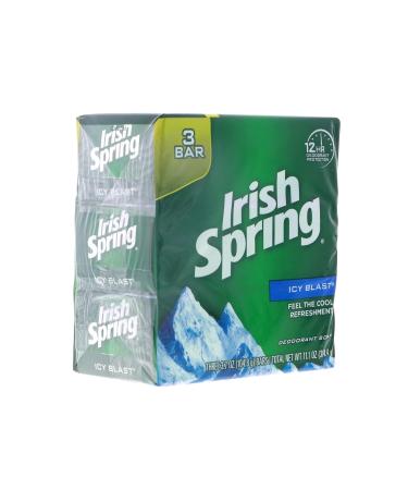 Irish Spring Icy Blast Deodorant Bar Soap 3.75 oz, 3 Bars (Pack of 4) - Refreshing Scent, Long-lasting Cleanliness - Buy Online on GoSupps.com
