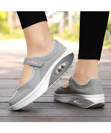 GETBEE Women's Diabetic Air-Cushion Slip-On Fashion Sneakers - Orthopedic Walking Shoes - Gray - Buy Online on GoSupps.com