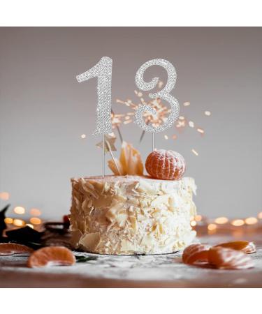 KINBOM Number Cake Topper 4inch Birthday Cake Toppers Numbers Metallic Glitter Rhinestones Cake Topper for Party Anniversary Celebration Birthday Wedding Bling Cake Decorations (Silver 3) - Buy Online on GoSupps.com