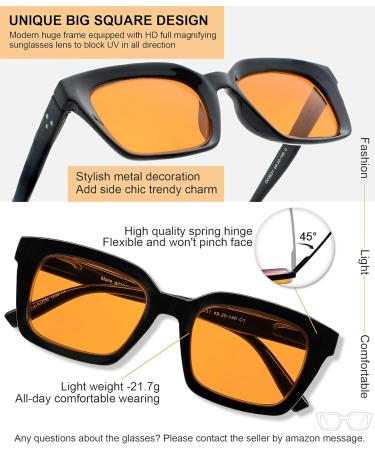 MARE AZZURO 98% Blue Blocking Reading Sunglasses for Women - UV Protection & Gaming Glasses (Black 2.50) - International Shipping - Buy Online on GoSupps.com