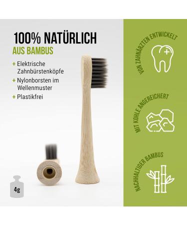 BIOSSO Sustainable Bamboo Replacement Brush Set for Philips Sonicare | Eco-Friendly Tooth Cleaning | Dentist Recommended - Buy Online on GoSupps.com