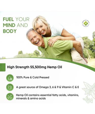 Organic High-Strength Hemp Seed Oil - 60ml | Rich in Omega 3 6 9 | Cold-Pressed & Vegan | Multipurpose Hemp Oil Supplement - Buy Online on GoSupps.com