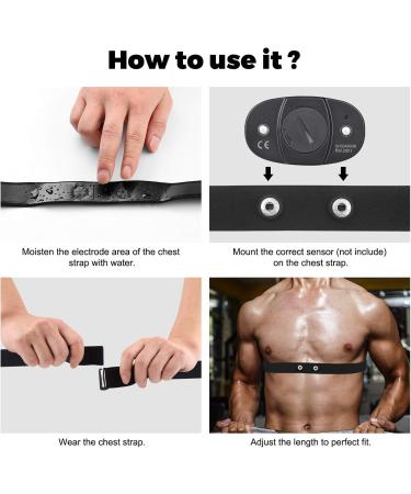 CooSpo Replacement Chest Heart Rate Strap - Soft Adjustable Elastic Universal Size - Compatible with Most Models - Black - Buy Online on GoSupps.com