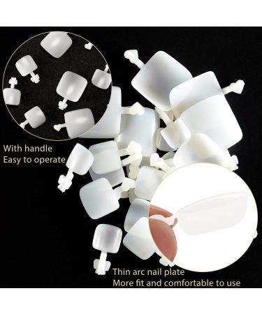 1200 Full Cover White Acrylic False Press-On Toenails - Natural Color, 12 Sizes - for Women & Girls - Buy Online on GoSupps.com