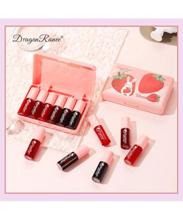 6 Colors Water Tint Lip Stain Set | Long-Lasting Plumping Mini Liquid Lipstick | Moisturizing Tinted Lip Stain for Women | Non-Sticky Daily Lip Makeup - Buy Online on GoSupps.com