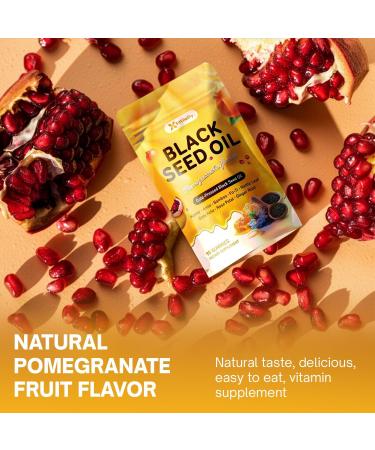 90 Black Seed Oil Gummies | 500mg Cold-Pressed Black Seed Oil Amla Bamboo Fo-Ti Nettle Leaf Gotu Kola Extract | Vegan Non-GMO Gummies | Hair Skin & Nail Nourishment | Pomegranate Flavor Peach Mango 1 Count (Pack of 90) - Buy Online on GoSupps.com