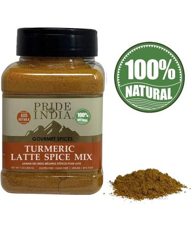Pride of India Turmeric Latte Spice Mix Gourmet & Warm Tea Spice Blend Healthy/Gluten-Free Ideal for Lattes/Smoothies/ Golden Milk Easy to Store 7 oz. Medium Dual Sifter Bottle - Buy Online on GoSupps.com