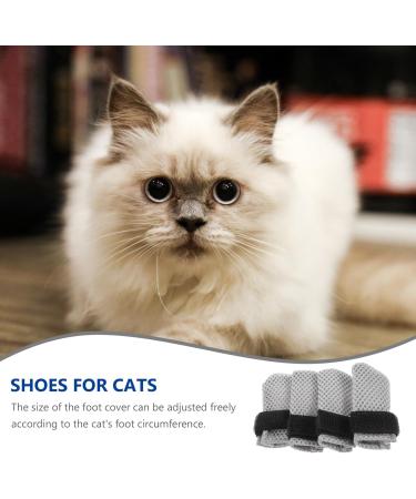 Hemoblo Cat Claw Covers - Scratch Protection & Breakable Mesh Paw Caps for Cats | 4 Pcs Gray (10x9x0.5cm) - Ideal for Grooming & Bathing - Buy Online on GoSupps.com