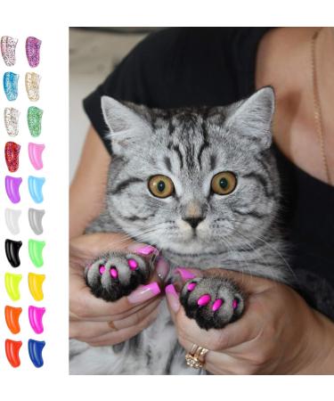 200 Pieces Cat Dog Nail Covers - Colorful Soft Claws Protection | Adhesive Applicators & Instructions - Buy Online on GoSupps.com