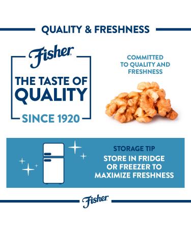 Fisher California Grown Walnut Halves & Pieces - 32 oz, Unsalted, Gluten Free, Non-GMO, No Preservatives - 2 lb Pack - Buy Online on GoSupps.com