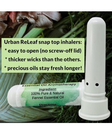 Urban ReLeaf Fennel Essential Oil Nasal Inhaler - Pure Herbal Aromatherapy, Made in USA, Alcohol-Free, Easy Snap Top, Pocket Size - Buy Online on GoSupps.com