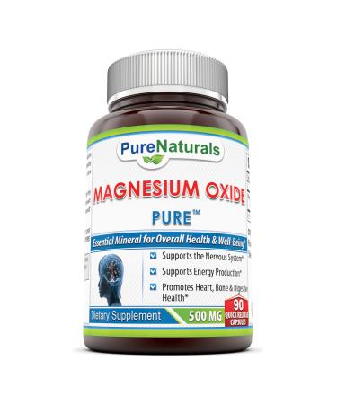 Pure Naturals Magnesium Oxide Quick Release Capsules 500 Mg 90 Count
