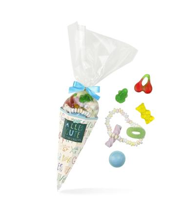 Sugar bag enrollment blue colorfully mixed school bag with a sweet fruit rubber and marshmallow mixture 120 grams perfect for the first day of school
