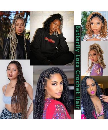 45cm Butterfly Locs - 6 Pack Synthetic Hair Extensions for Women | Unorderminable Faux Locs & Pre-Twisted Braiding Hair - Buy Online on GoSupps.com